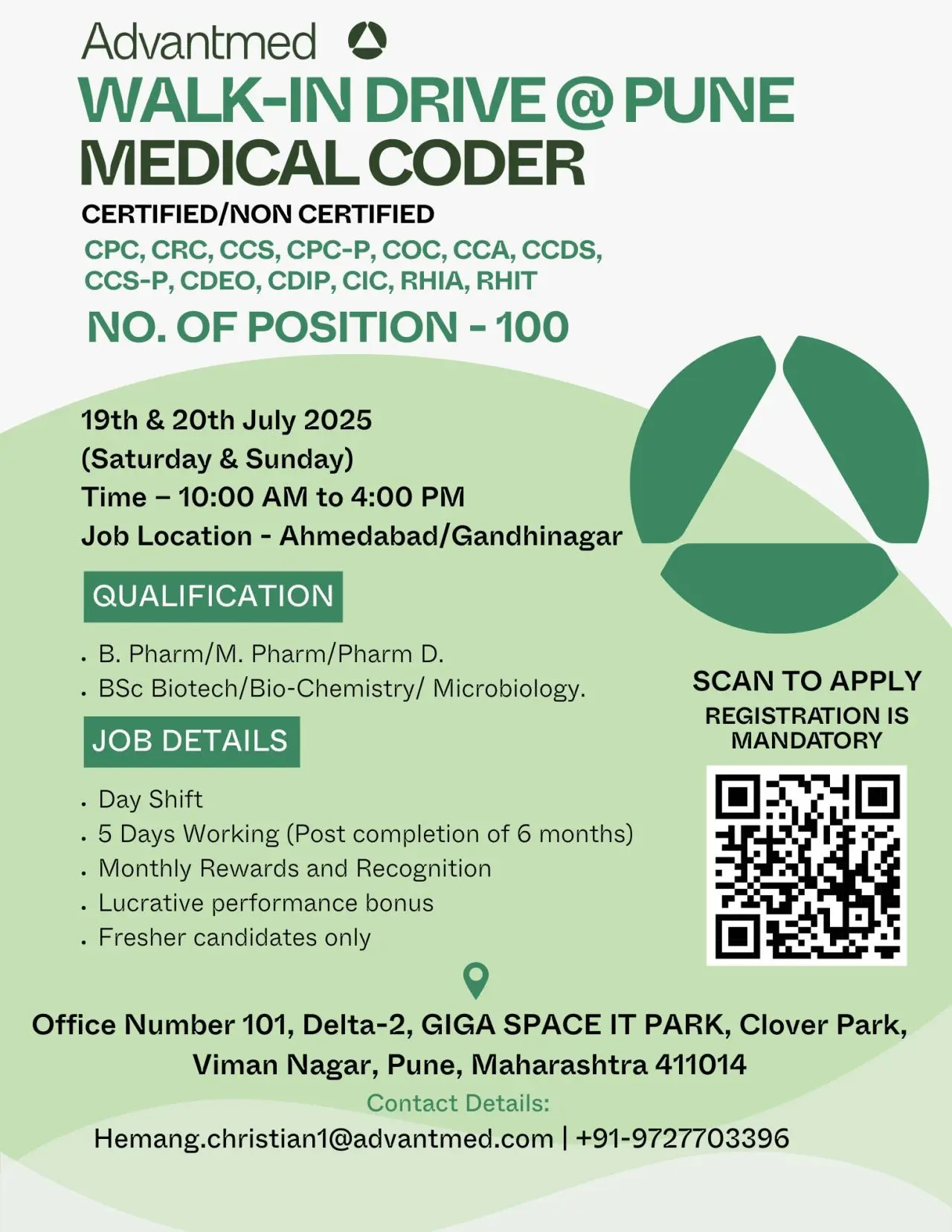 Advantmed India Walk-In Medical Coding – Certified & Non-Certified 3 Advantmed India Walk-In Medical Coding – Certified & Non-Certified