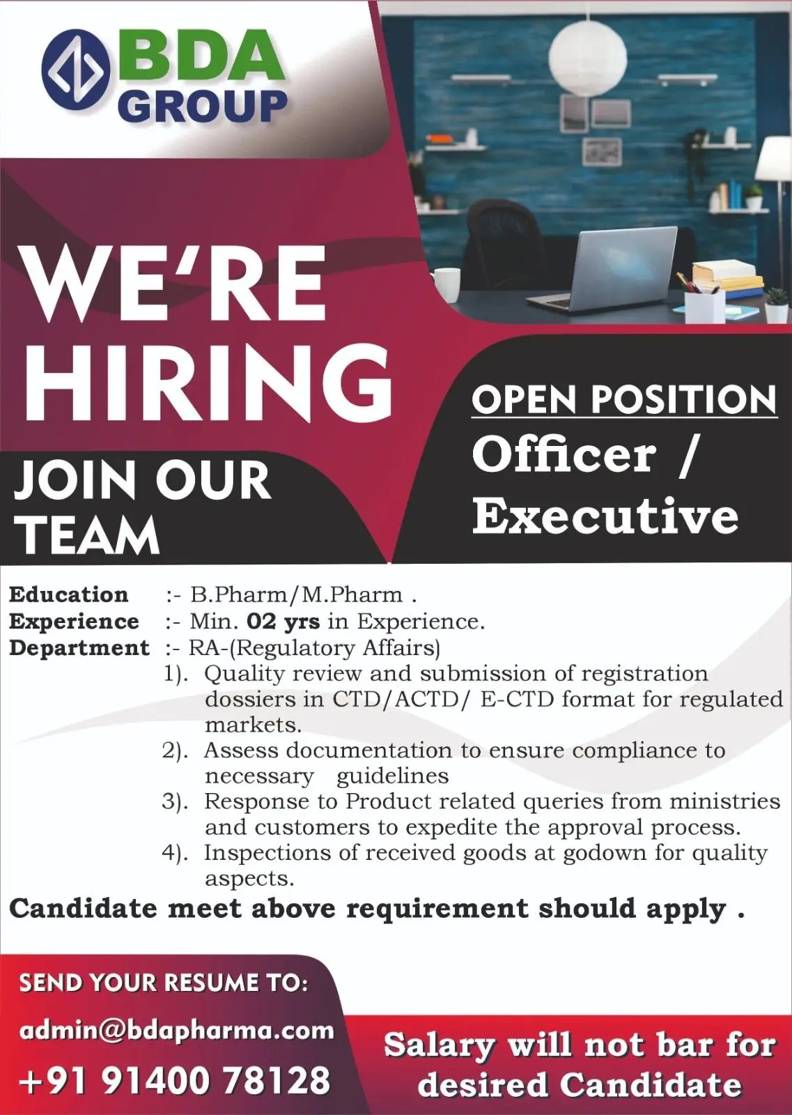 BDA Pharma Hiring Regulatory Affairs (RA) 2 BDA Pharma Hiring Regulatory Affairs (RA) (1)