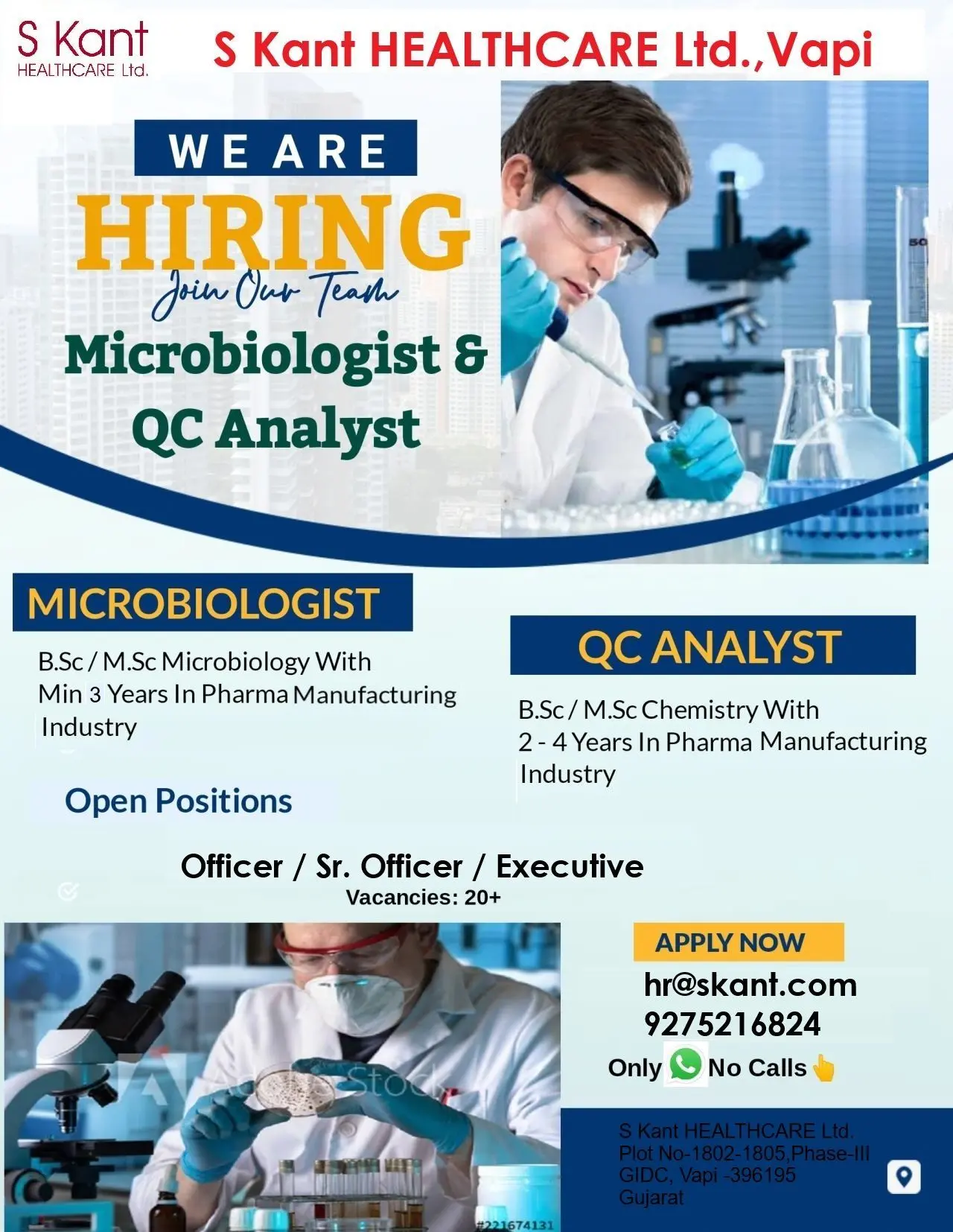 S Kant Healthcare Hiring Microbiology, Quality Control 2 S Kant Healthcare Hiring Microbiology, Quality Control