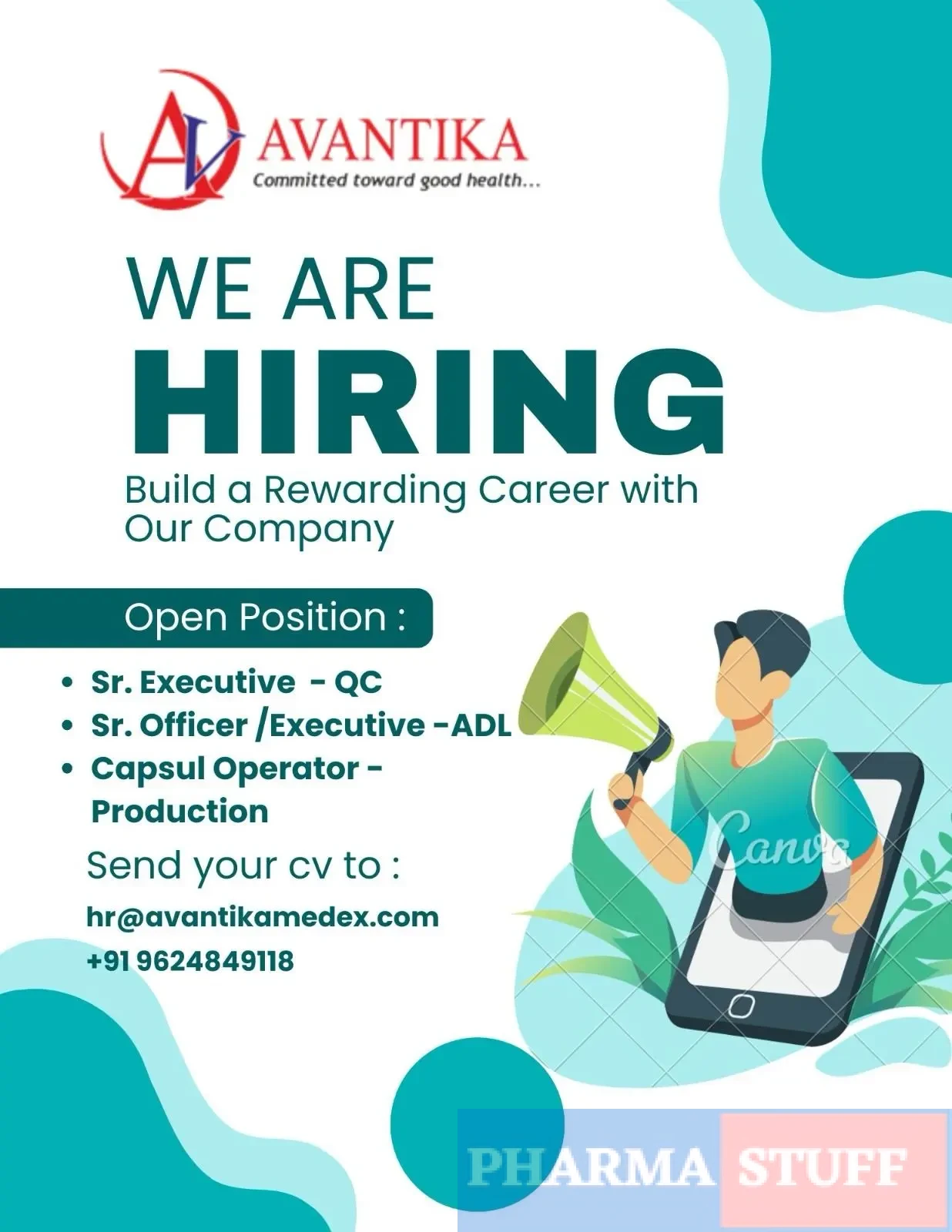 Avantika Medex Hiring QC, ADL, Production 3 Avantika Medex Hiring QC, ADL, Production