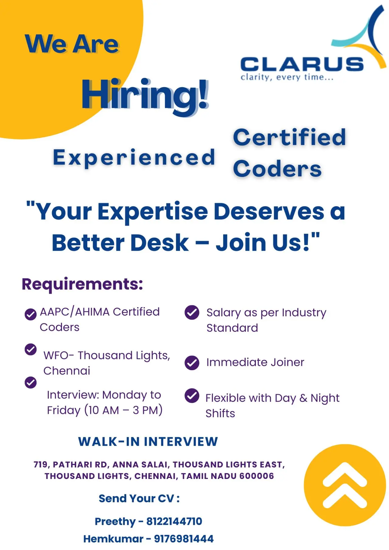 Clarus Healthcare Walk-in Certified Medical Coders 3 Clarus Healthcare Walk-in Certified Medical Coders