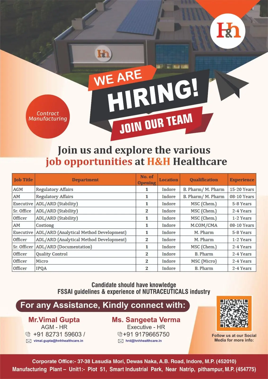 H&H Healthcare Hiring QA, QC, RA, ADL/ARD 3 H&H Healthcare Hiring QA, QC, RA, ADL/ARD