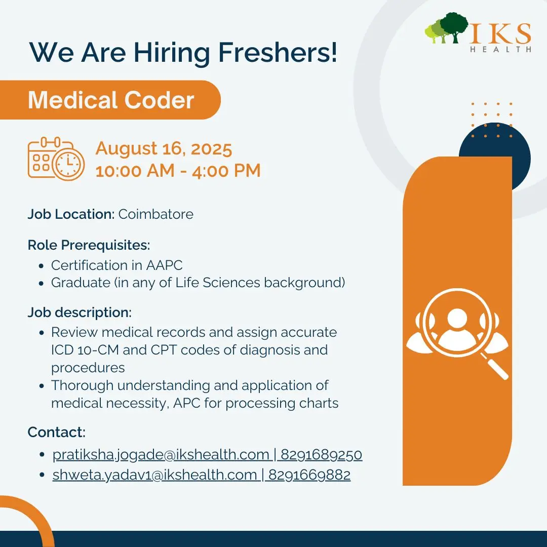 IKS Health Walk-in Medical Coding Freshers 3 IKS Health Walk-in Medical Coding Freshers