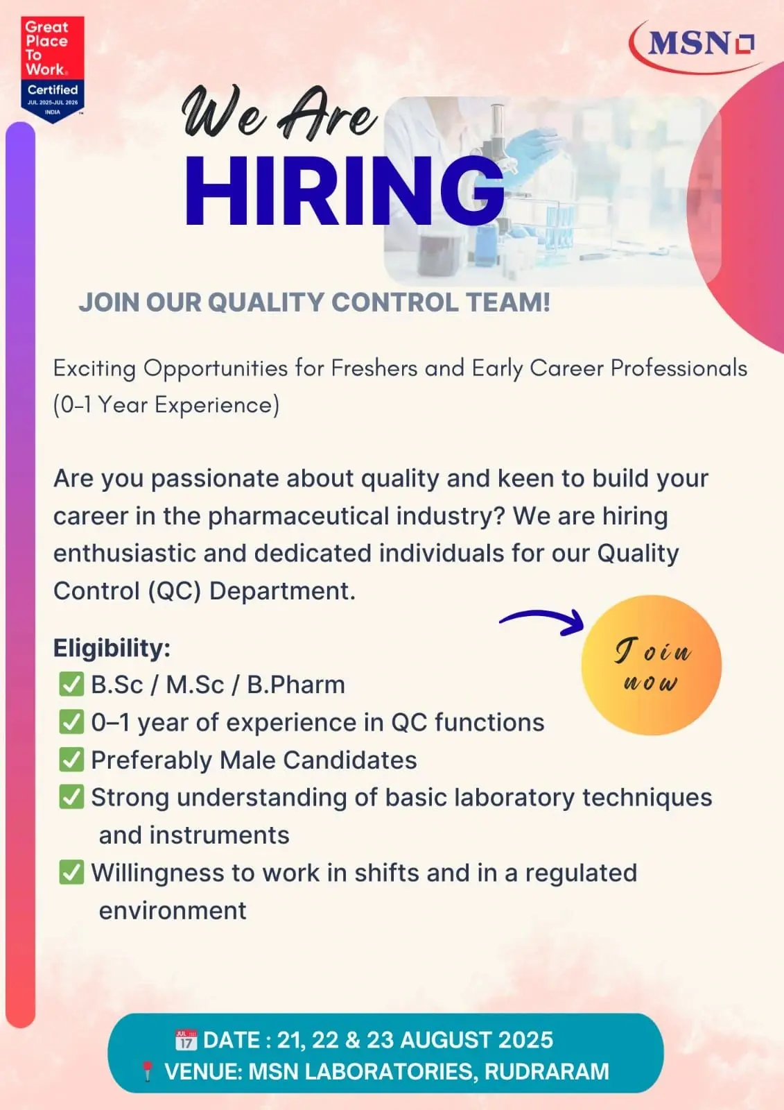 MSN Laboratories walk-in Quality Control 3 MSN Laboratories walk-in Quality Control