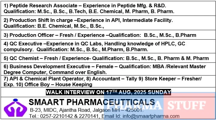 Smaart Pharmaceuticals Walk-In Peptide R&D, Production, QC, BD, Support 3 Smaart Pharmaceuticals Walk-In Peptide R&D, Production, QC, BD, Support