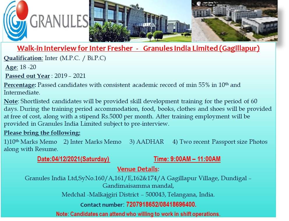 ipqa job vacancies in hyderabad 12th after pharma jobs