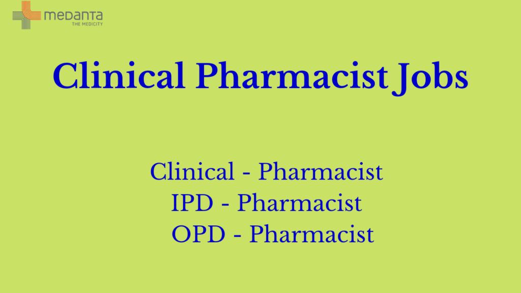 clinical pharmacist job Vacancies for freshers