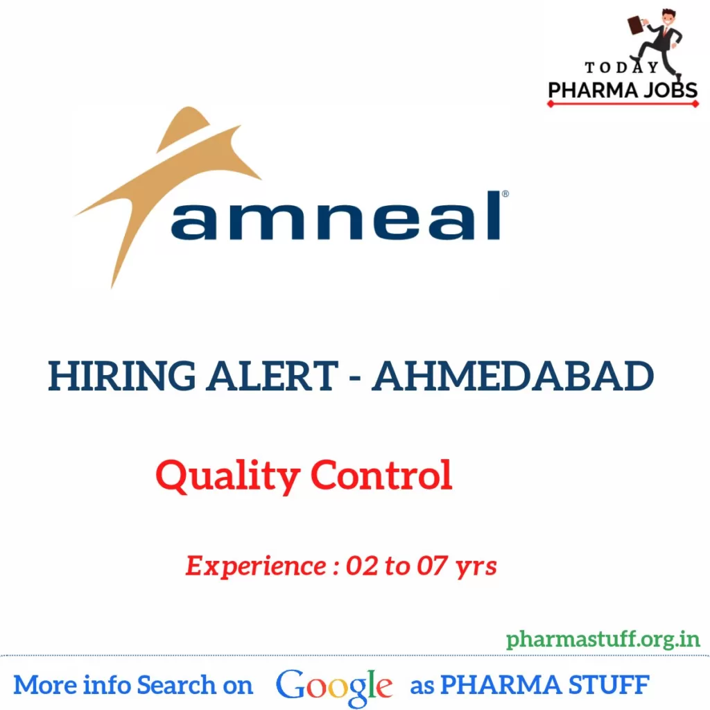 amneal pharmaceuticals vacancy in quality control qc5508806808851688264