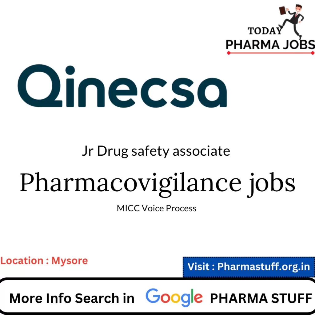 pharmacovigilance drug safety associate jobs qinecsa263076814078466570