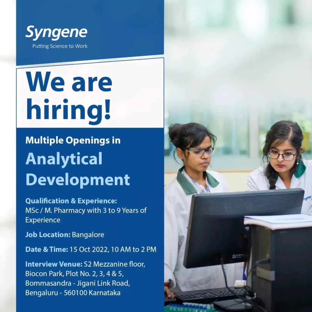 syngene international walk in analytical development6220626777248661611