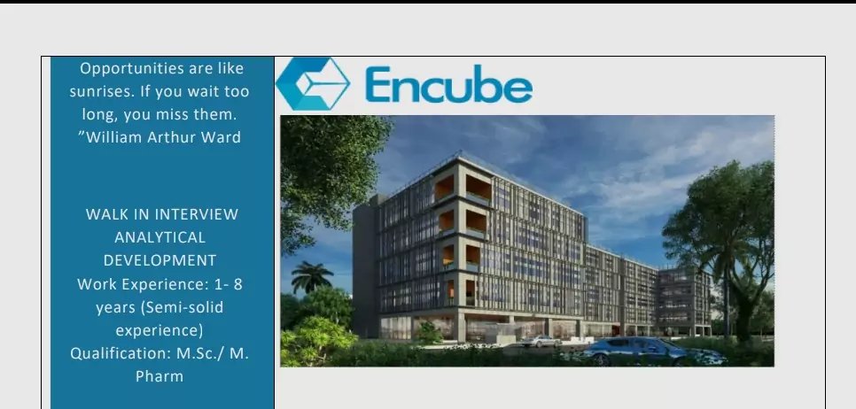 encube ethicals walk in interview analytical development5555277394624883837