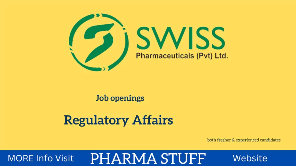 swiss pharma job openings - REGULATORY AFFAIRS
