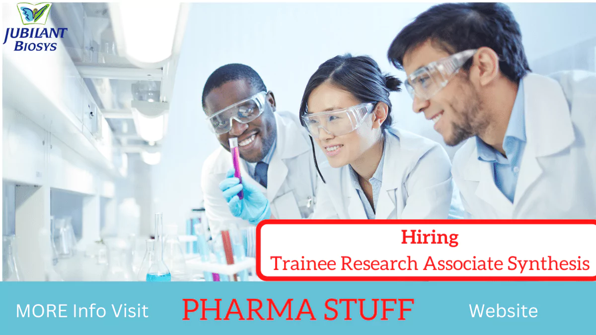 Trainee Research Associate Synthesis job openings at Jubilant Biosys - Noida 2 Trainee Research Associate Synthesis job openings at Jubilant Biosys - Noida