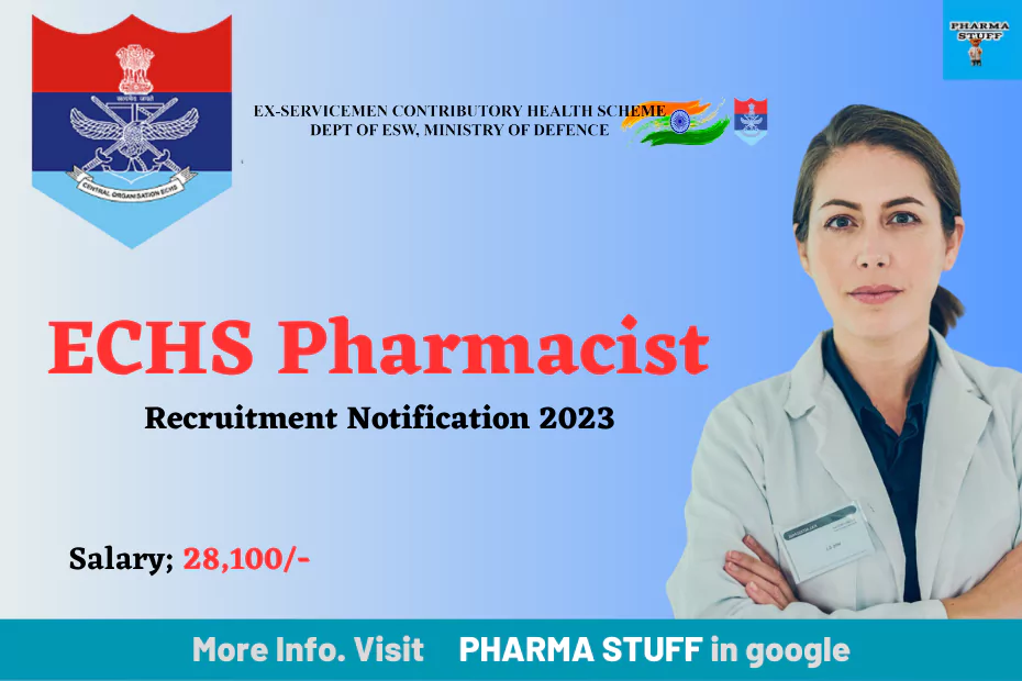 ECHS Pharmacist Recruitment for their Polyclinic in Bhuj, Kutch 1 ECHS Pharmacist Recruitment for their Polyclinic in Bhuj, Kutch