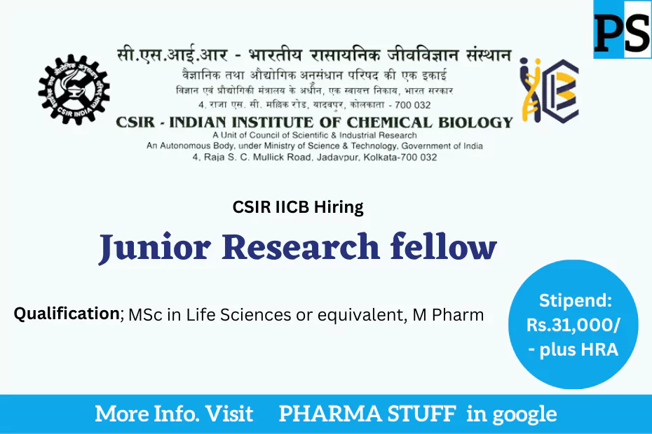 CSIR IICB Junior Research Fellow opportunity for Lifesciences candidates