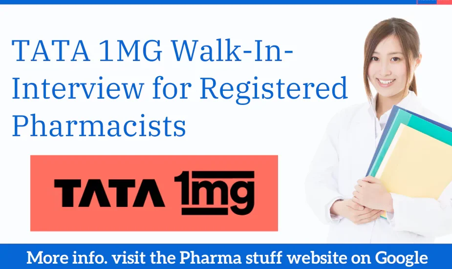 TATA 1MG Walk-In Interview for Registered pharmacists
