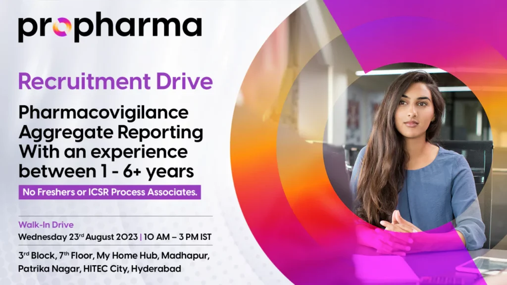 Pro Pharma Walk-In Drive for Pharmacovigilance Professionals: Hyderabad