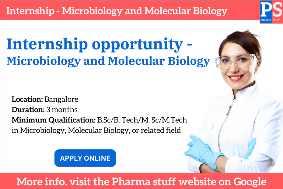 Internship opportunity Microbiology and Molecular Biology