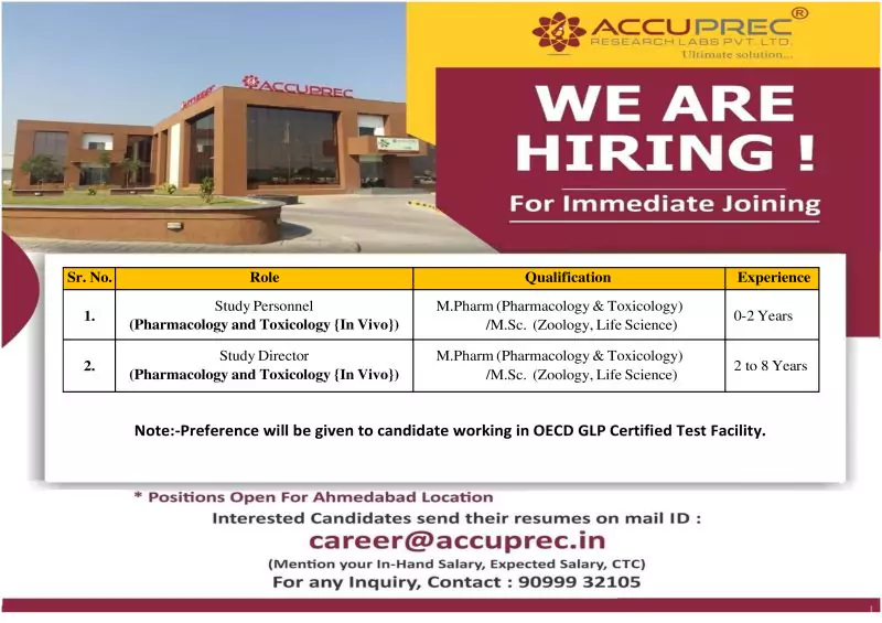 Pharmacology and Toxicology career opportunities