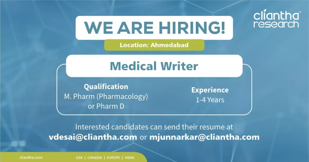 Clíantha Research Opportunities for Medical Writers