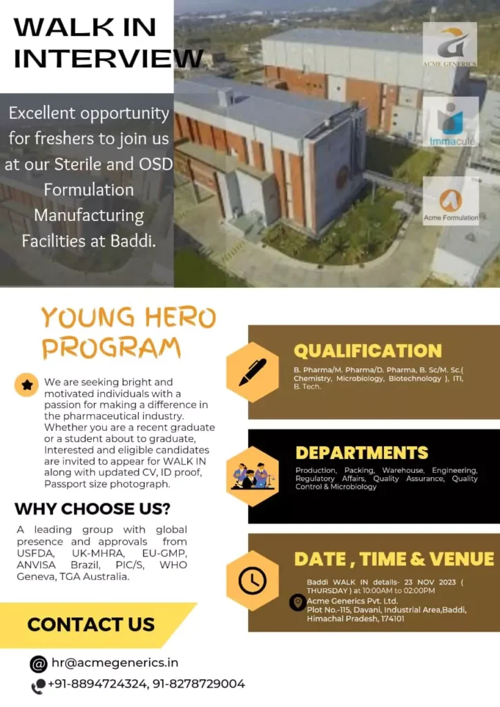 cme Group Walk-In Drive: 100+ Fresh Pharma Job Vacancies for 2020-23 Pass-outs