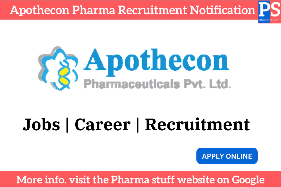 Apothecon Pharma Hiring Formulation Scientist - Injectables 2 Apothecon Pharma Recruitment Notification