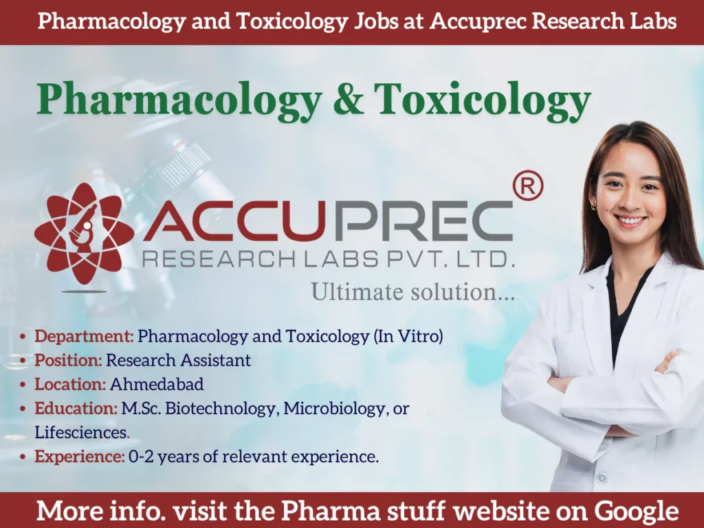 Pharmacology and Toxicology Jobs at Accuprec Research Labs (Fresher welcome)