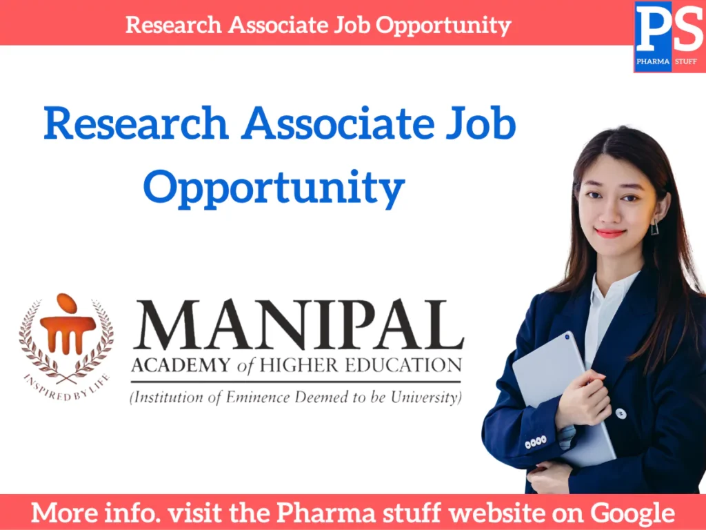 Research Associate Job Opportunity at Manipal Academy of Higher Education