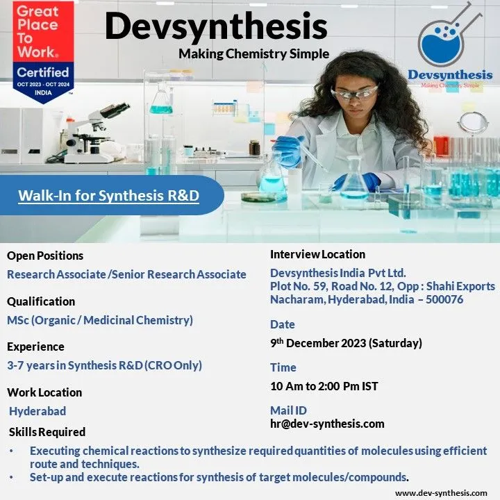 Devsynthesis Walk-in for Synthesis R&D