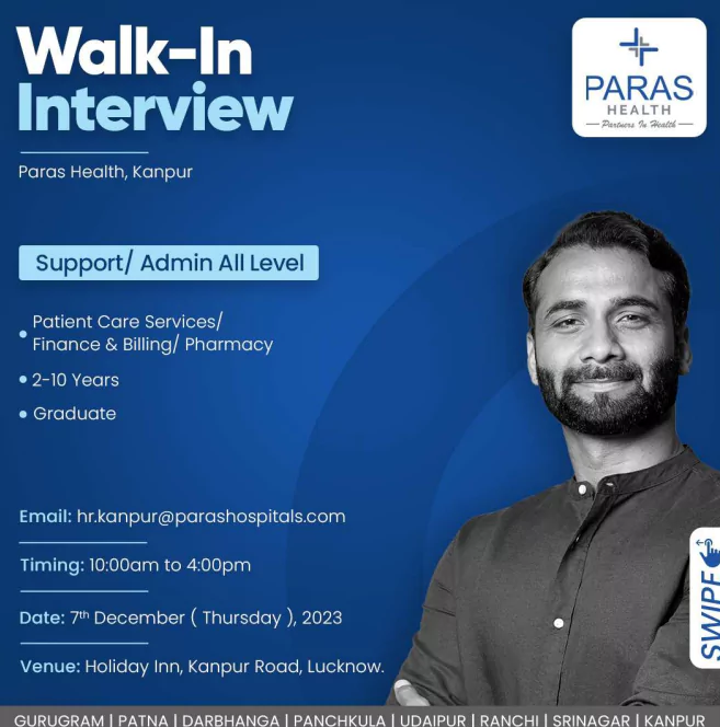 Paras Hospital Walk-In Drive for Healthcare Professionals