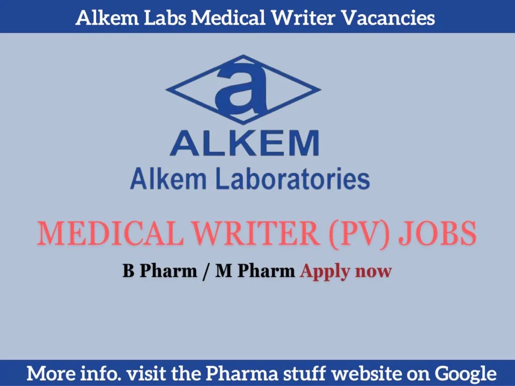 Medical Writer Vacancies for B Pharm/M.Pharm Professionals
