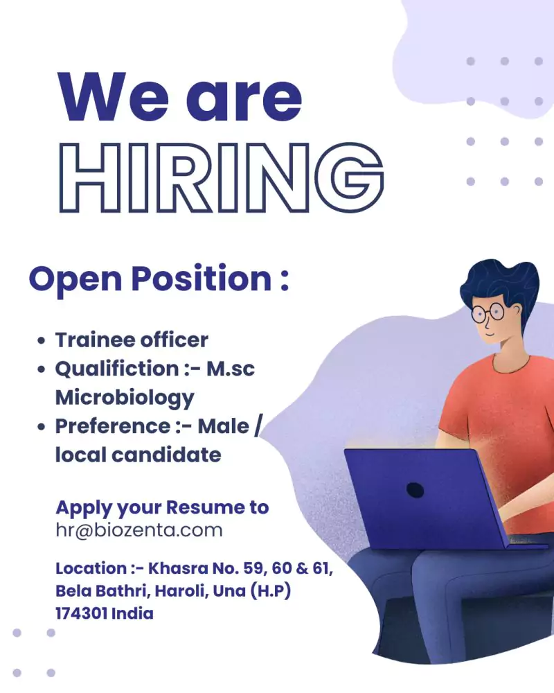 Biozenta Lifescience: Hiring MSc Microbiology Freshers for Trainee Officer