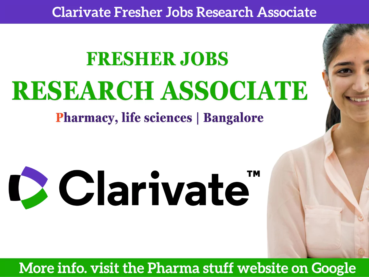 Clarivate Fresher Jobs Research Associate - Pharmacy/Life Sciences 3 Clarivate Fresher Jobs Research Associate - Pharmacy/Life Sciences
