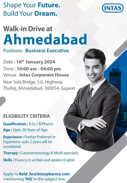 intas fresher job vacancies
