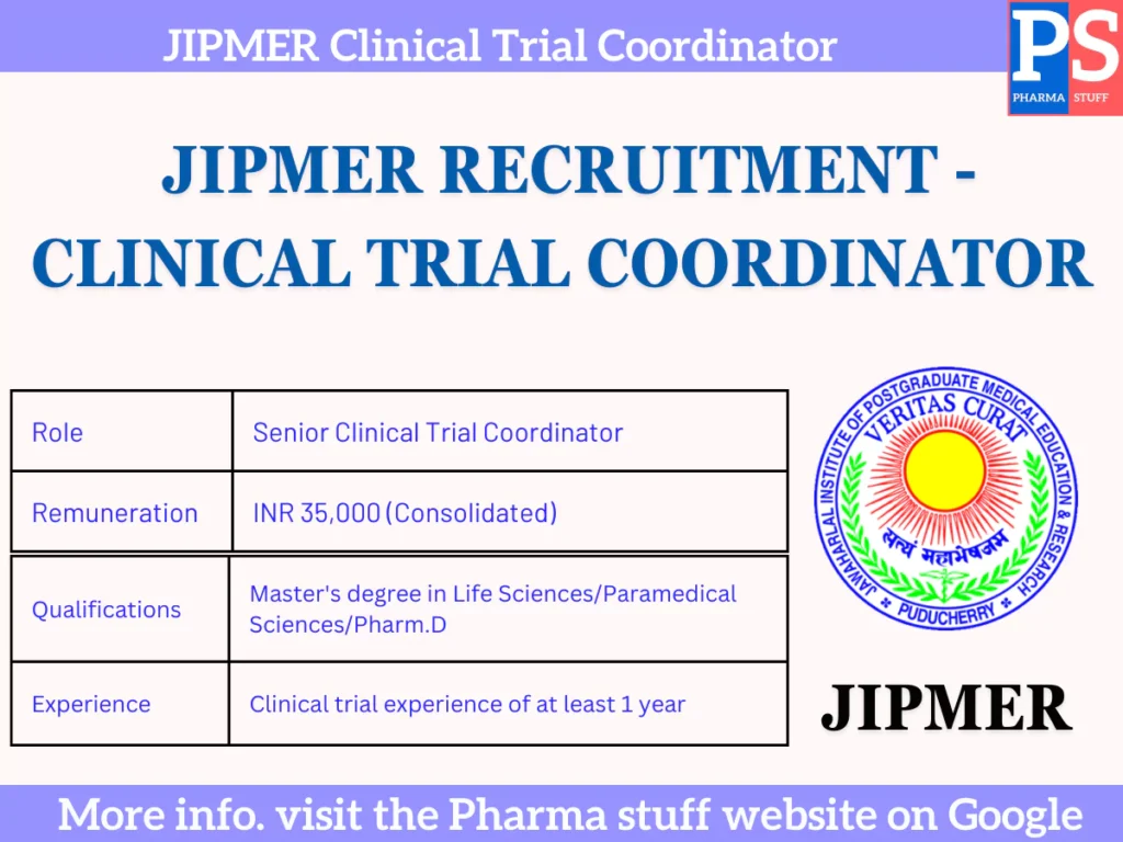 JIPMER Senior Clinical Trial Coordinator