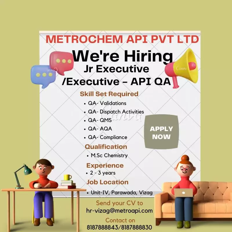 Metrochem API Vizag Quality Assurance Vacancies Now Open