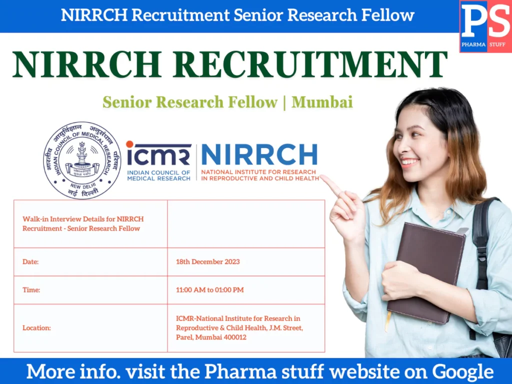 NIRRCH Recruitment: Senior Research Fellow Opportunity - Apply Now