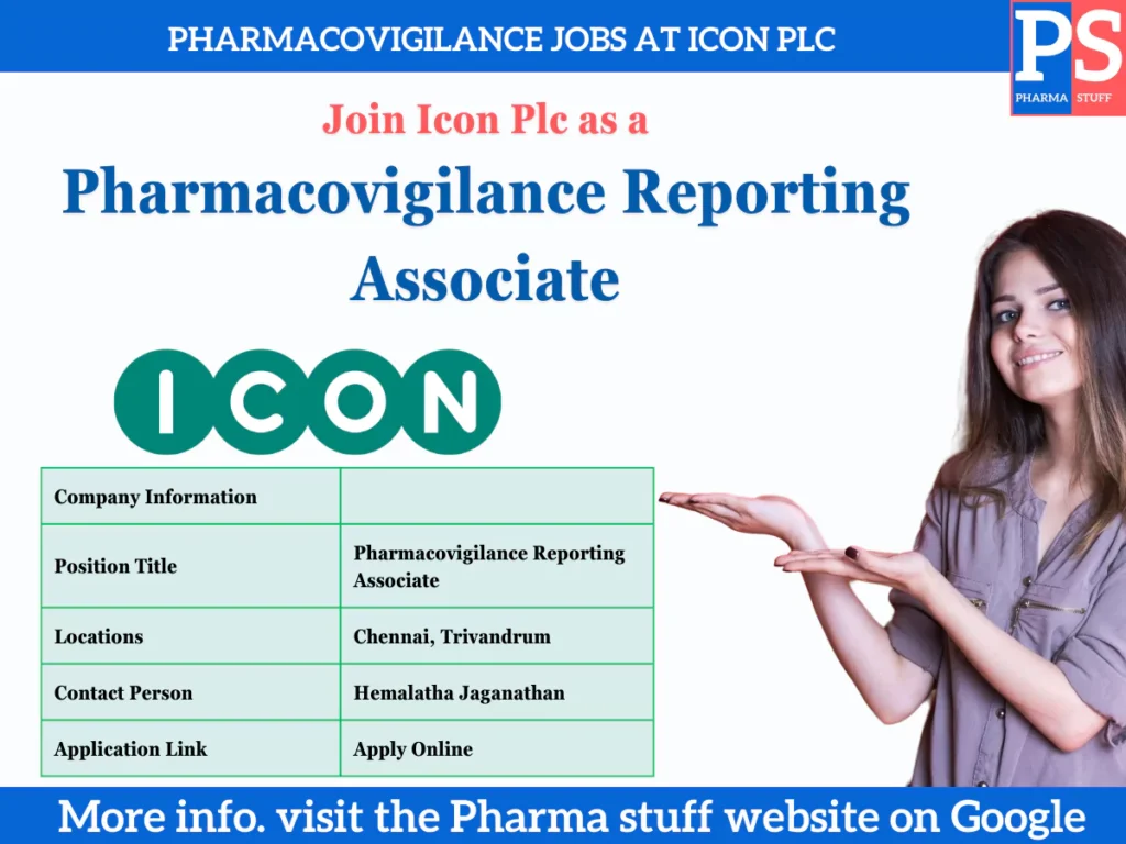 Pharmacovigilance Jobs at Icon Plc: Apply Now for Reporting Associate Role