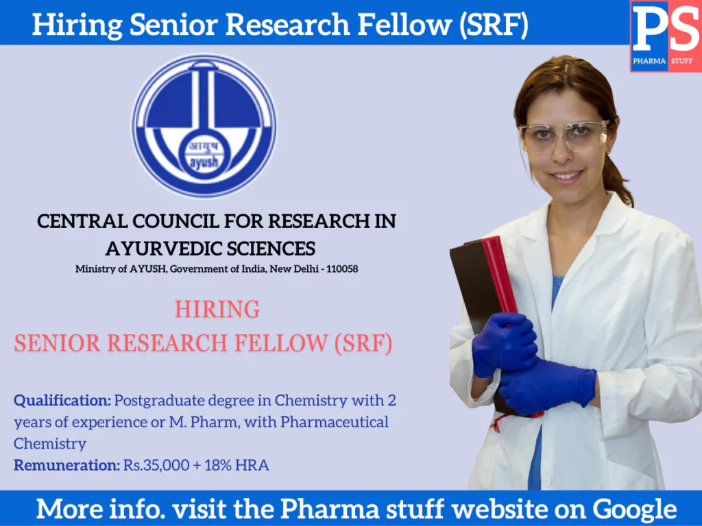 Regional Ayurveda Research Institute Hiring Senior Research Fellow (SRF)