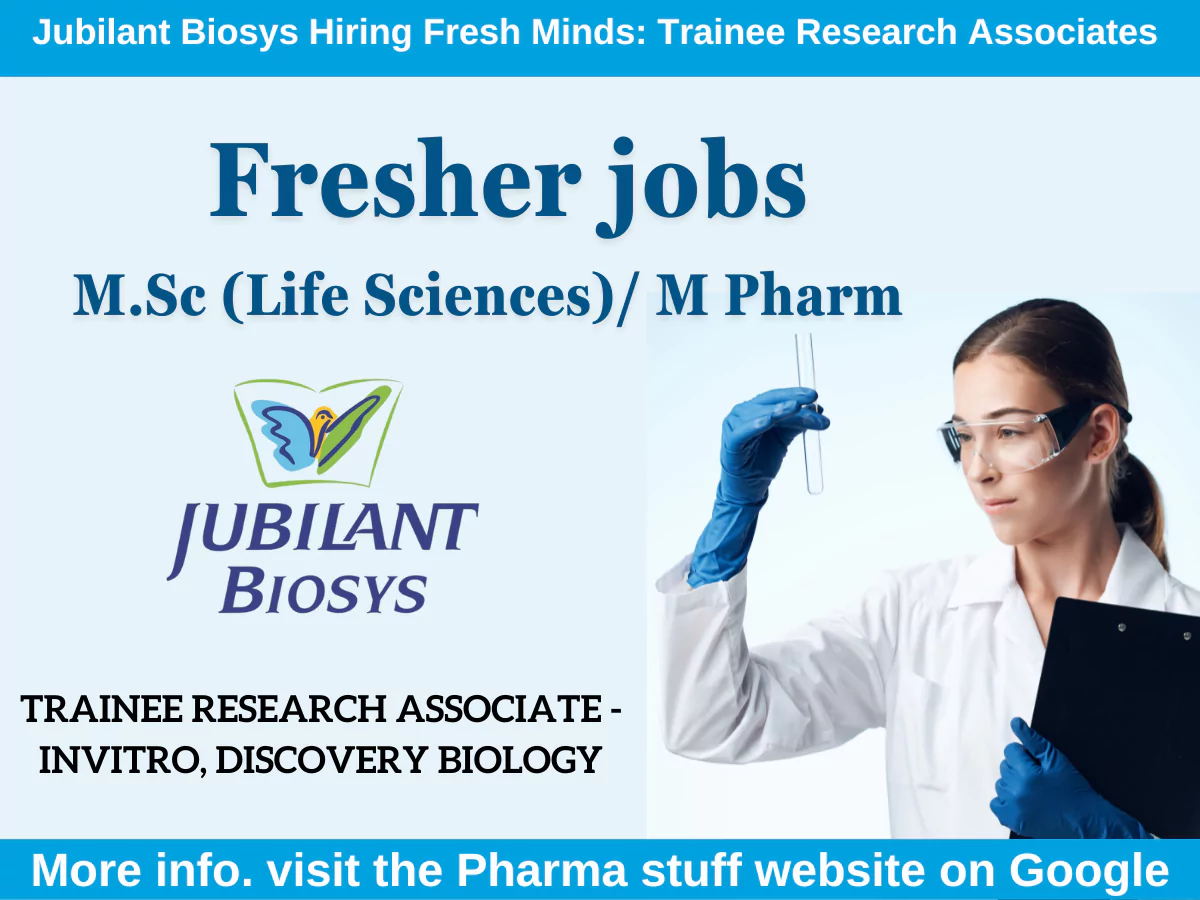 Jubilant Biosys Careers: Fresh Opportunities for M Pharm, MSc Graduates