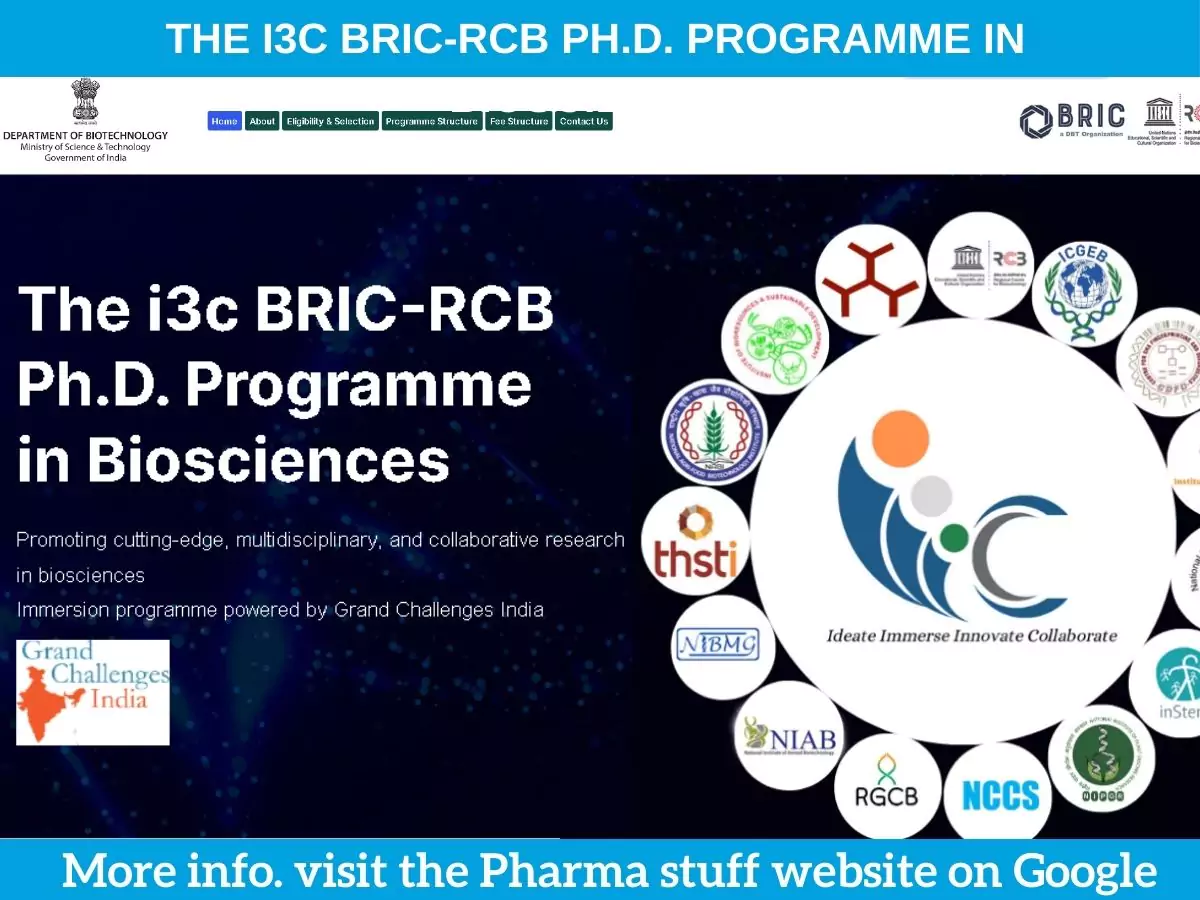 the i3c bric rcb phd programme in biosciences