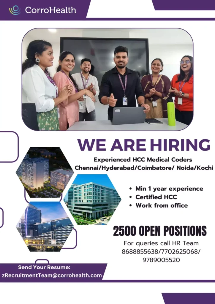 CorroHealth Medical Coding Job Vacancies: HCC Certified Coders/Senior Coders