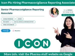 Icon Plc Hiring Senior Pharmacovigilance Reporting Associate