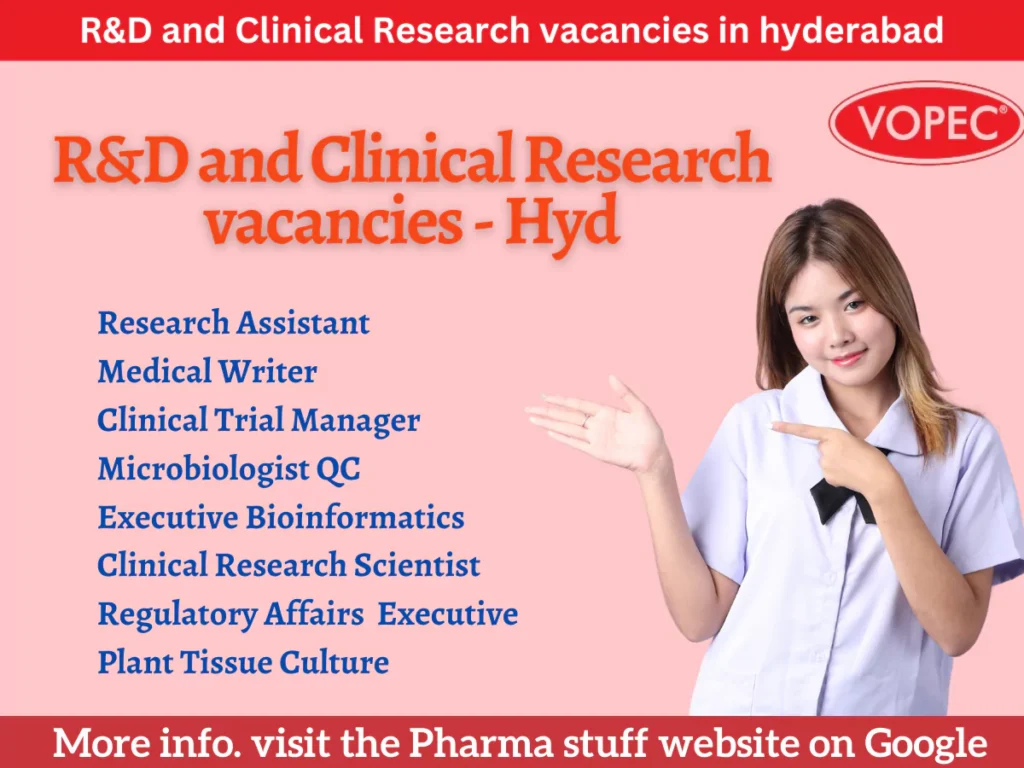 R&D and Clinical Research vacancies at Vopec Pharmaceuticals