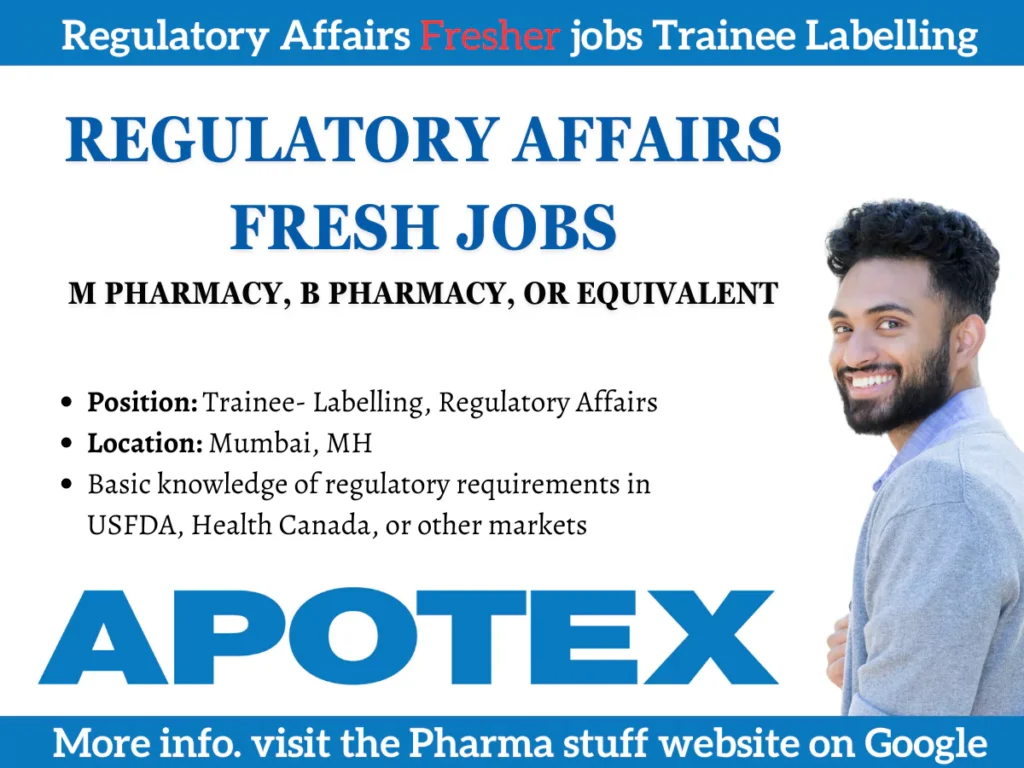 Regulatory Affairs Freshers Vacancies in Mumbai Trainee Labelling