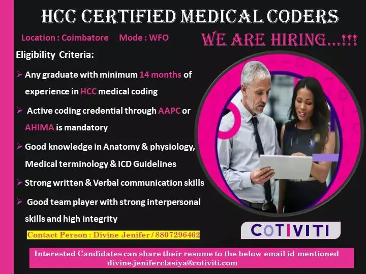 Cotiviti Coimbatore Hiring HCC Certified Medical Coders