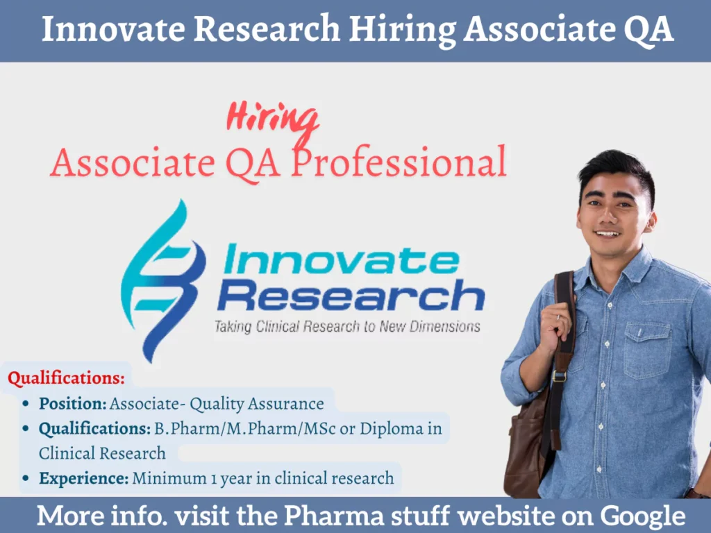 Innovate Research Hiring Associate Quality Assurance Professional