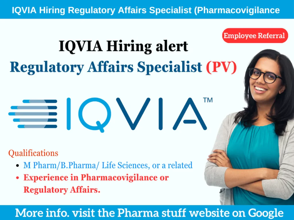 IQVIA Hiring Regulatory Affairs Specialist