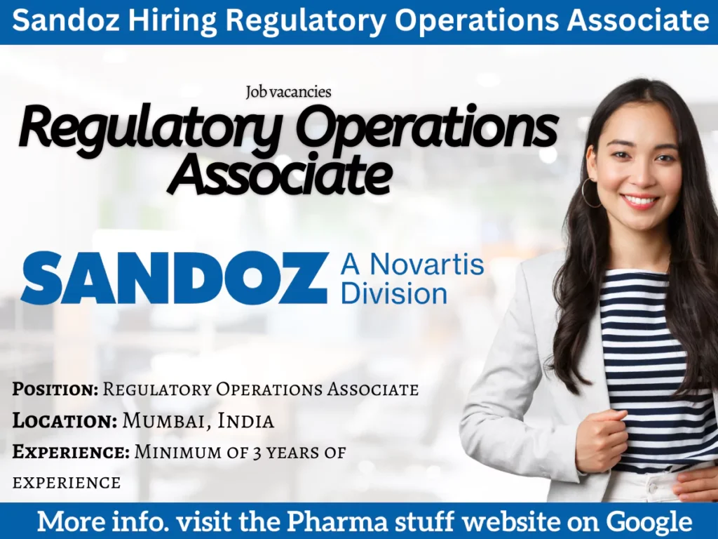 Sandoz Hiring Regulatory Operations Associate in Mumbai