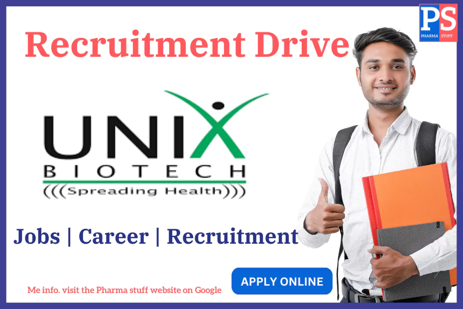 UNIX Biotech Recruitment: Quality Control, Quality Assurance, and Production Opportunities Introduction: UNIX Biotech is actively recruiting talented professionals to join our team in Baddi, Distt. Solan. We are offering exciting opportunities in Quality Control, Quality Assurance, and Production departments. If you have relevant qualifications and experience, we invite you to apply and be a part of our mission to spread health. Quality Control (QC) Positions HPLC Analyst Quantity: 2 Experience: 6 to 8 years Qualification: B. Sc, B. Pharma/M. Sc, M. Pharma Gender: Male Salary: ₹25,000 to ₹35,000 Q.C. Reviewer Quantity: 1 Experience: 3 to 4 years Qualification: B. Sc, B. Pharma/M. Sc, M. Pharma Gender: Male Salary: ₹15,000 to ₹25,000 Micro Officer Quantity: 1 Experience: 12 to 5 years Qualification: B. Sc, M. Sc Gender: Male/Female Salary: ₹15,000 to ₹20,000 Quality Assurance (QA) Positions IPQA for Tablet Packing Quantity: 3 Experience: 2 to 4 years Qualification: B. Pharma/M. Sc, M. Pharma Gender: Male Salary: ₹15,000 to ₹25,000 IPQA for Oral Liquid Quantity: 3 Experience: 2 to 4 years Qualification: B. Pharma/M. Sc, M. Pharma Gender: Male Salary: ₹15,000 to ₹25,000 Q.A. Documentation Quantity: 1 Experience: 4 to 8 years Qualification: B. Pharma/M. Sc, M. Pharma Gender: Male Salary: ₹35,000 to ₹45,000 Q.A. Stability Quantity: 1 Experience: 4 to 8 years Qualification: B. Pharma/M. Sc, M. Pharma Gender: Male Salary: ₹35,000 to ₹45,000 Q.A. Documentation Head Quantity: 1 Experience: 8 to 11 years Qualification: B. Pharma/M. Sc, M. Pharma Gender: Male Salary: Up to ₹65,000 Production for Tablet, Capsule & Liquid Positions Liquid Manufacturing Chemist Quantity: 1 Experience: 2 to 5 years Qualification: B. Sc, B. Pharma/M. Sc, M. Pharma Gender: Male Salary: ₹15,000 to ₹25,000 Blister Operator Quantity: 2 Experience: 4 to 7 years Qualification: Any Gender: Male Salary: ₹15,000 to ₹25,000 Strip Operator Quantity: 2 Experience: 4 to 7 years Qualification: Any Gender: Male Salary: ₹15,000 to ₹25,000 Printing Operator Quantity: 1 Experience: 3 to 4 years Qualification: Any Gender: Male Salary: ₹15,000 to ₹20,000 RM Store Position Store Assistant Quantity: 1 Experience: 3 years Qualification: Any Gender: Male Salary: ₹15,000 to ₹20,000 Administrative Position Receptionist/Purchase Quantity: 1 Experience: 2 to 3 years Qualification: Any Gender: Female Salary: ₹12,500 to ₹15,000 Contact Information: For more details, contact us at +91-9816234333 or email hrhead@unixbiotech.com. Address: UNIX Biotech, Plot No. 27, EPIP, Phase-1, Jharmajri, Baddi, Distt. Solan-173205 (H.P) INDIA